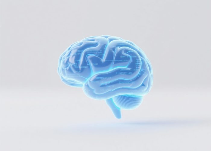 איור מינימליסטי של אייקון מוח זוהר בצבע כחול על רקע לבן, המסמל את יכולות ההסקה והאוטונומיה של מודלי הבינה המלאכותית החדשים